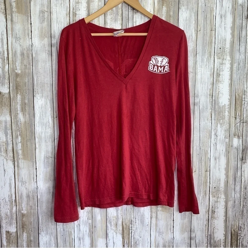 PINK Victoria’s Secret Alabama Crimson Tide Long Sleeve Tee Women’s Large Red